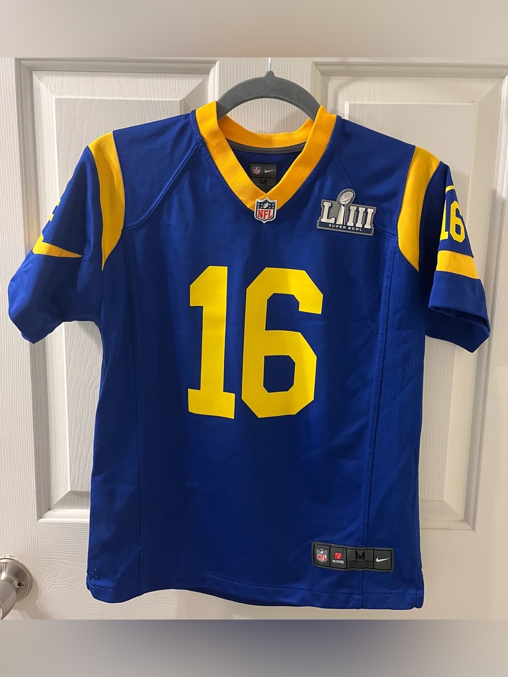 Nike NFL Super Bowl LIII Blue & Yellow #16 Goff Jersey